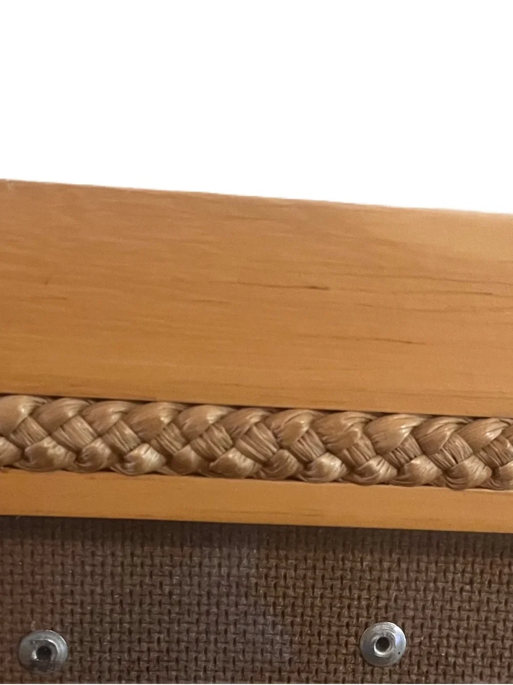 2 Vintage Light Colored Wood Photo Frame Rope Braided Insert 6” X 6” 8” X 10”